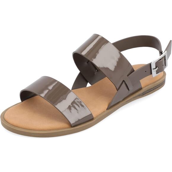Journee Collection Women Lavine Slingback Sandals Size US 8M Taupe Grey - Picture 1 of 6